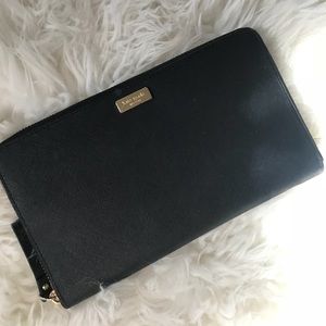 Kate Spade Black Large Saffiano Leather Wallet
